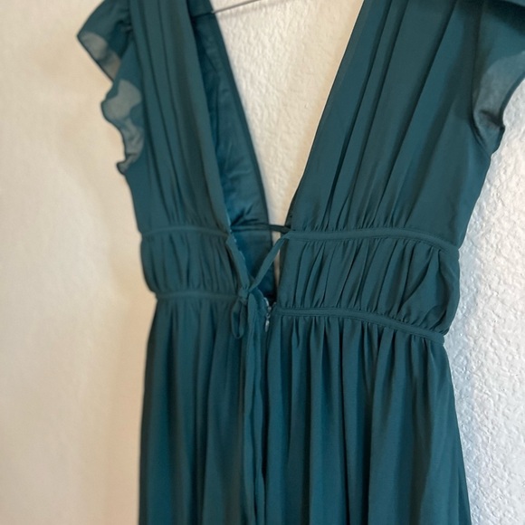 NWOT I'm All Yours Emerald Green Ruffled Maxi Dress - Picture 5 of 6